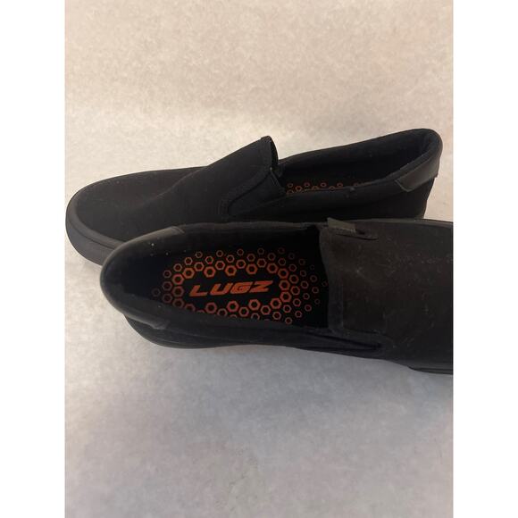 Lugz Clipper Classic Slip On Men's 7 Women's 9 Black Slip Resistant Sneaker - Picture 3 of 10